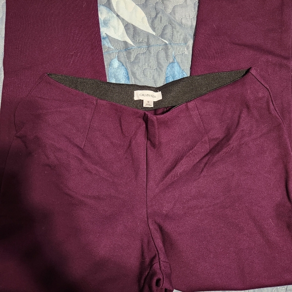 Calvin Klein Women's Ankle Pants in Rich Purple - Picture 4 of 9